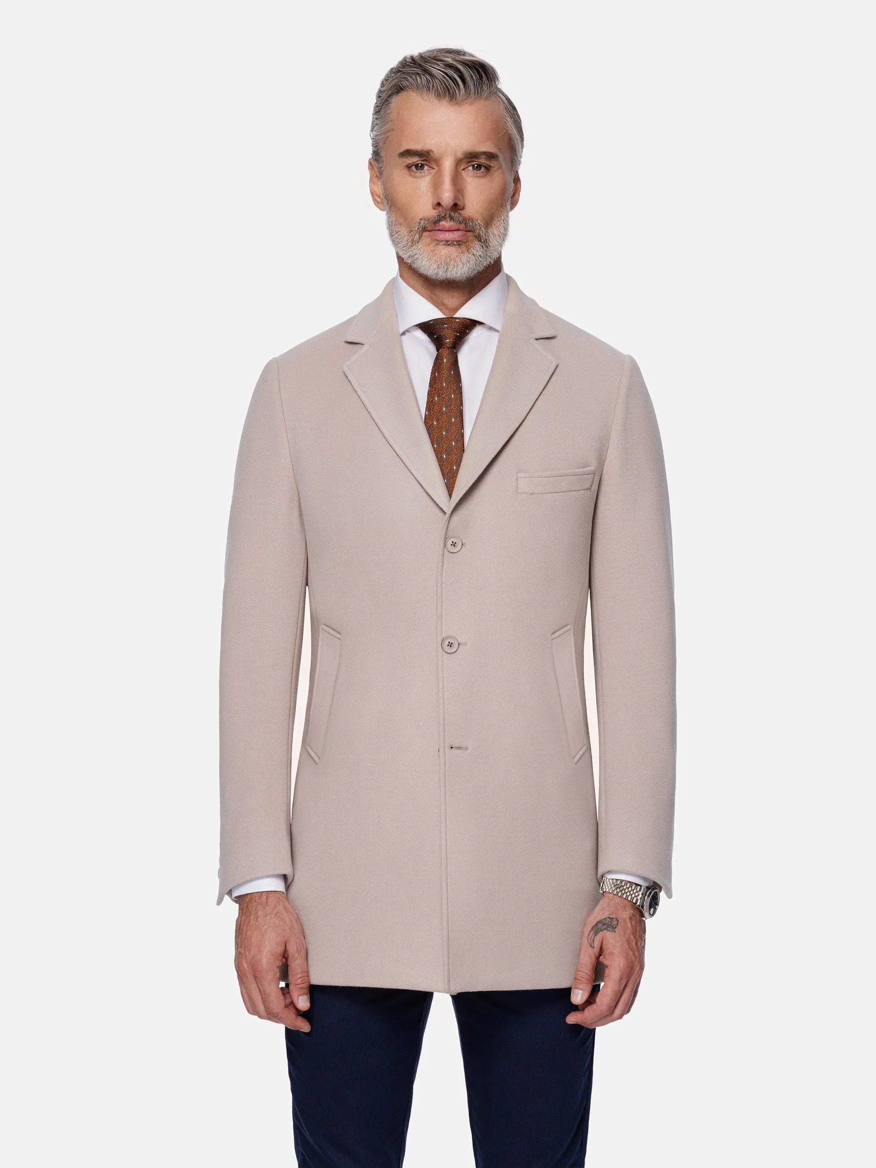 Camelot trenchcoat met schuifzakken in beige - Image 6