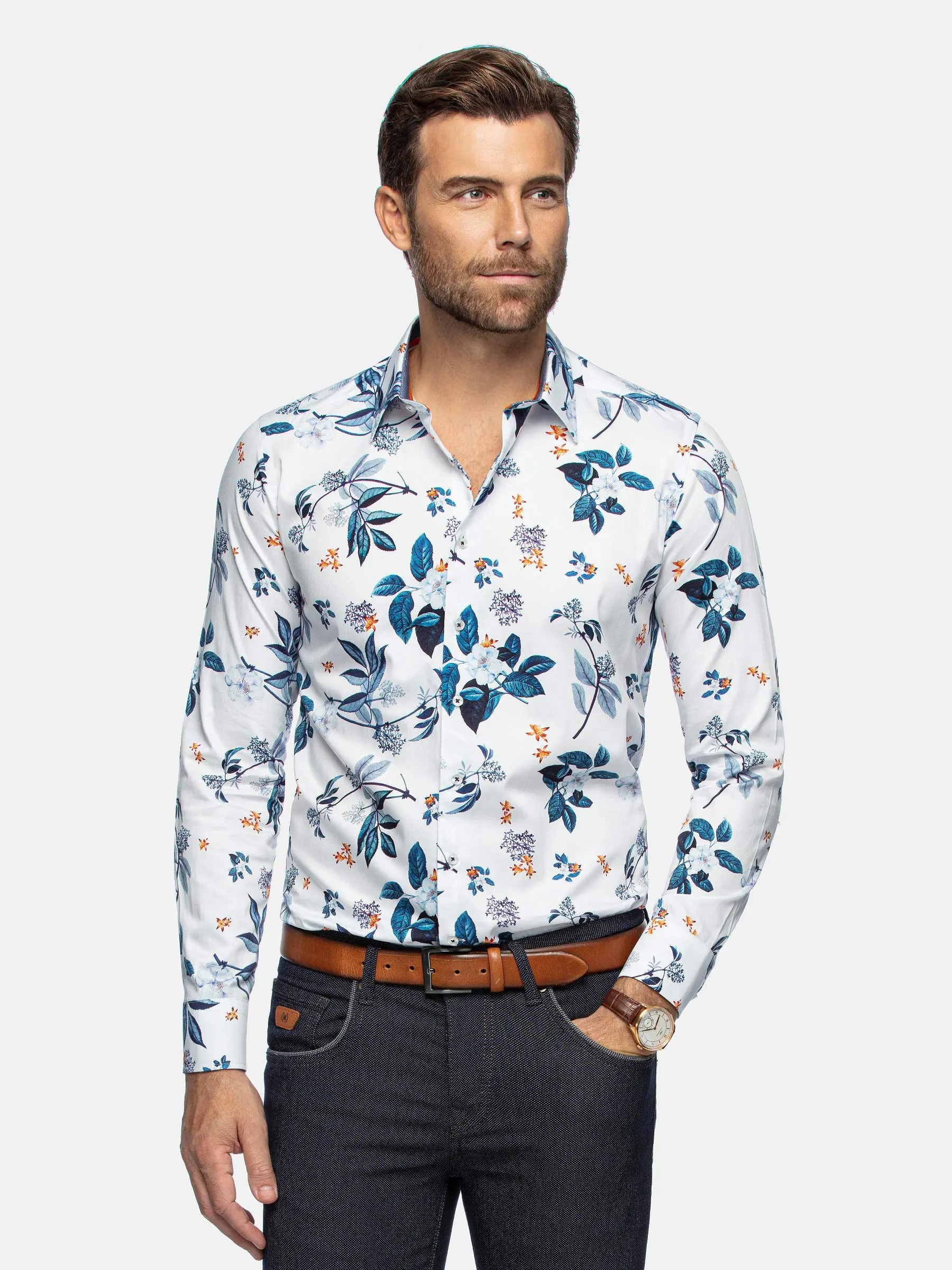Het Evander witte overhemd met bloemenprint - Image 3
