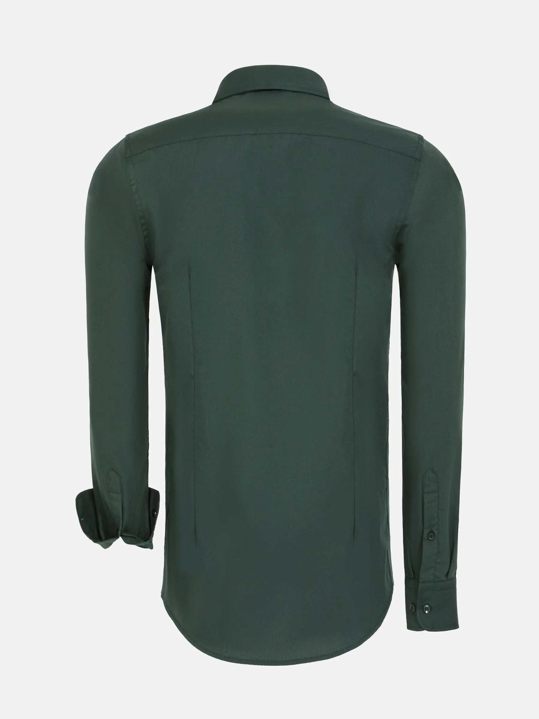 Leira effen donkergroene shirt met lange mouwen - Image 2