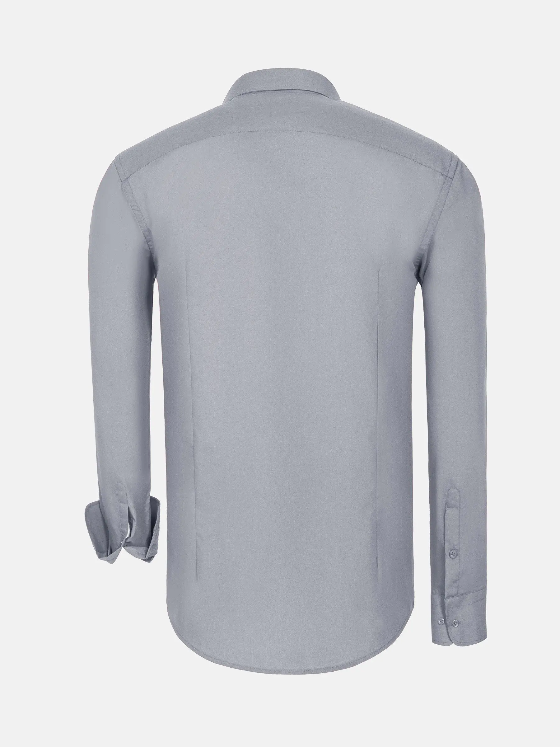 Leira effen grijze shirt met lange mouwen - Image 2