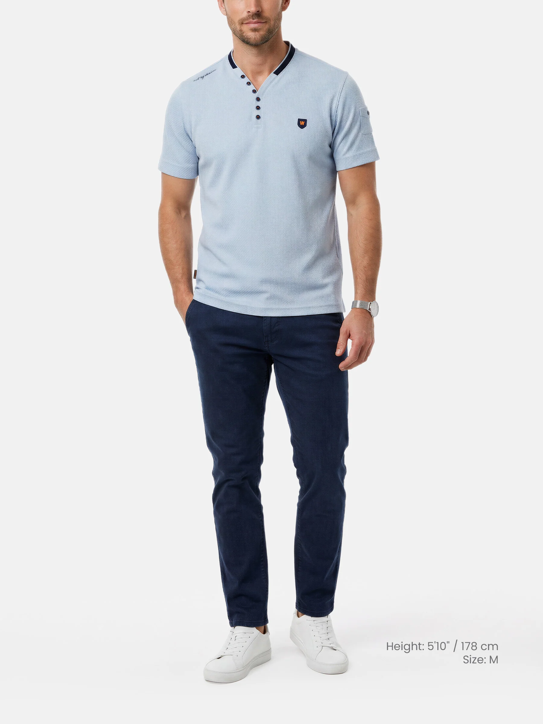 T-shirt 79667 Zentar Lichtblauw